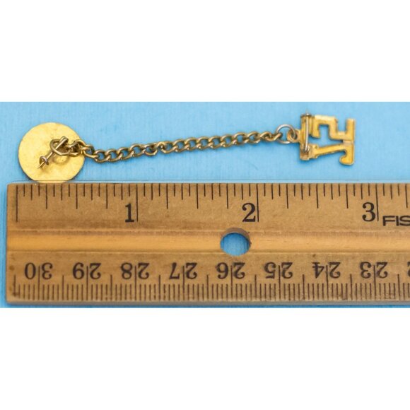 Vintage Gettysburg Penna Symbolic Crest Chained Brooch - N30 - Picture 2 of 2